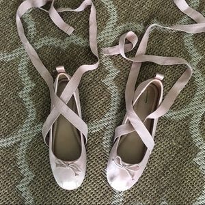 Shoes Pink Vintage Ballerina Flats w/Ankle Ties